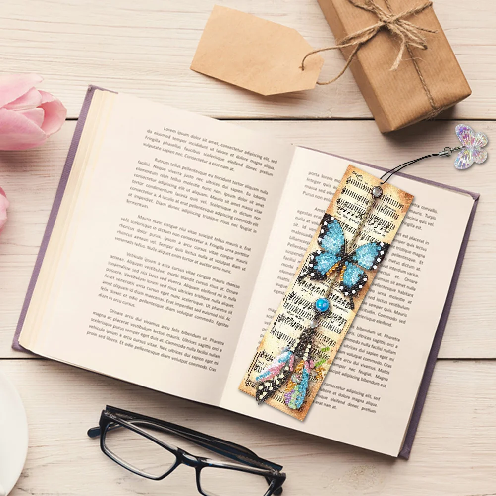 3Pcs DIY Butterfly Special Shape 5D Diamond Painting Bookmark for Book Lovers