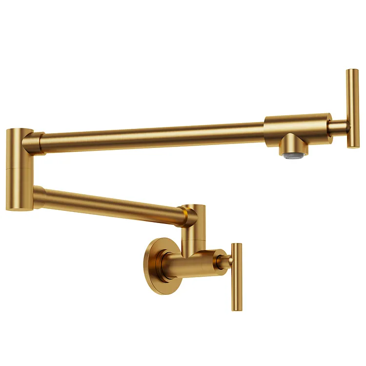 EVERSTEIN Folding Cold Water Pot Filler Kitchen Faucet Brushed Gold 