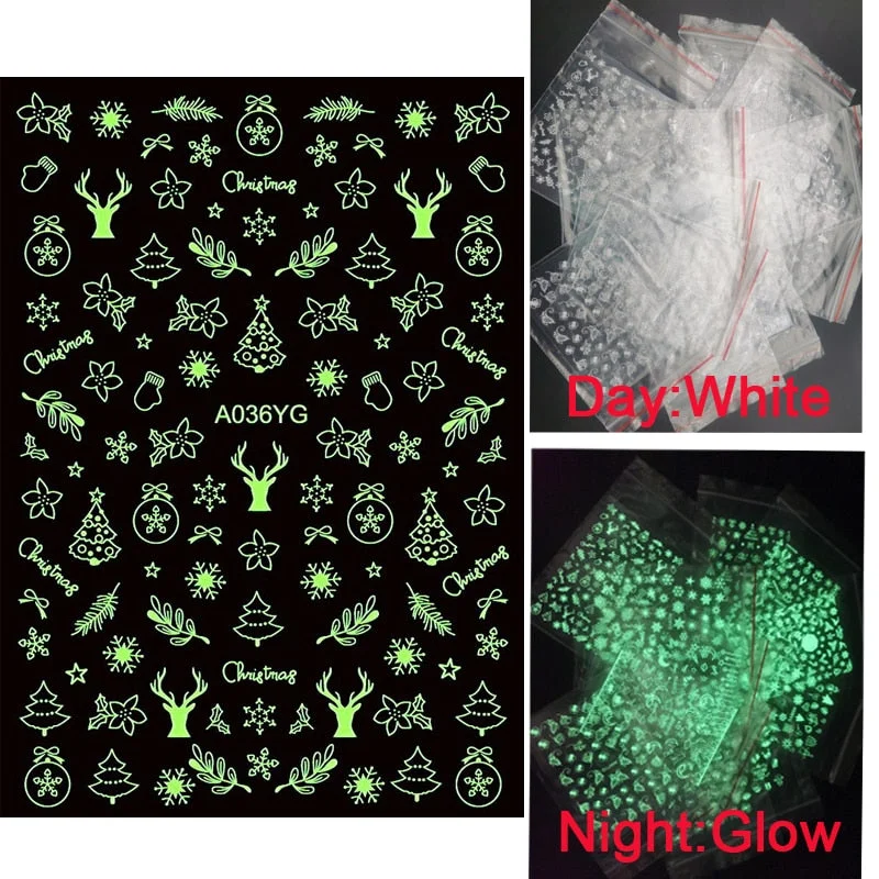 Colorful Night Lights 3D Snowflake Design Transfer Nails Art Sticker Lady Women Manicure Tools Nail Decoration Decals Adhesive