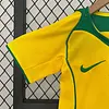 2004 Retro Kids Size Brazil Home Soccer Jersey 