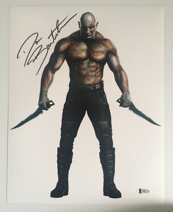 Dave bautista Signed Autographed 11x14 Photo Poster painting Drax GUARDIANS GALAXY BECKETT COA 2