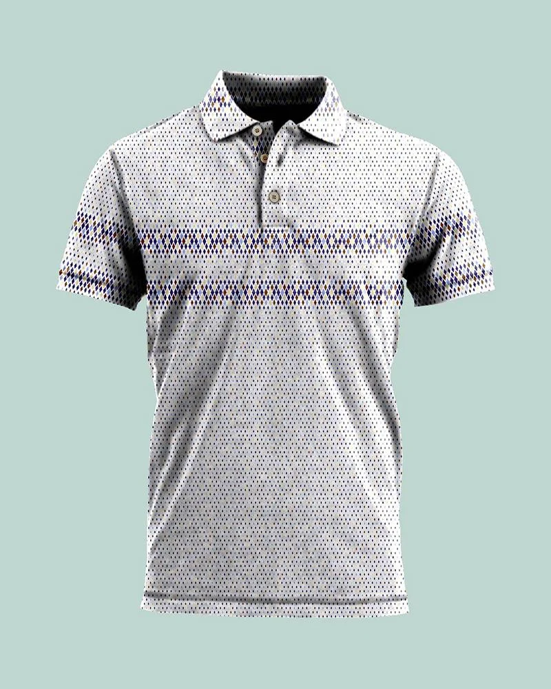 Men's Casual Printed Short Sleeve Polo