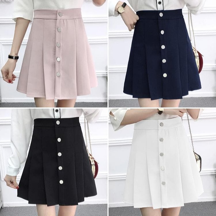 4 Colors Sweet High Waist Pleated Skirt SP1812345