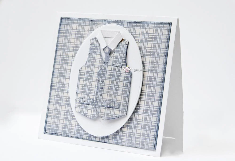 Piggy Craft metal cutting dies cut die mold New Men's waistcoat tie Scrapbook paper craft knife mould blade punch stencils dies