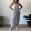 Gioiacombo&trade; Gonna con bretelle casual classica a righe da donna