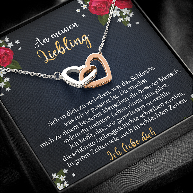 Kettenmachen 925 Silber Herz Halskette - An Meinen Liebling - Geschenk mit Nachrichtenkarte 