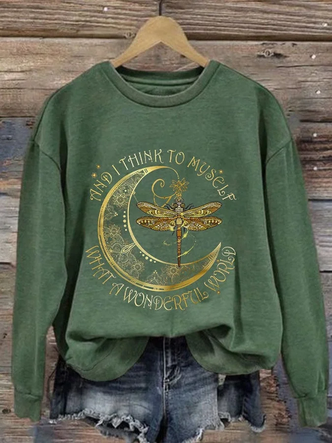 And I Think To Myself What A Woderful World Hippie Women'S Casual Long-Sleeved Sweater