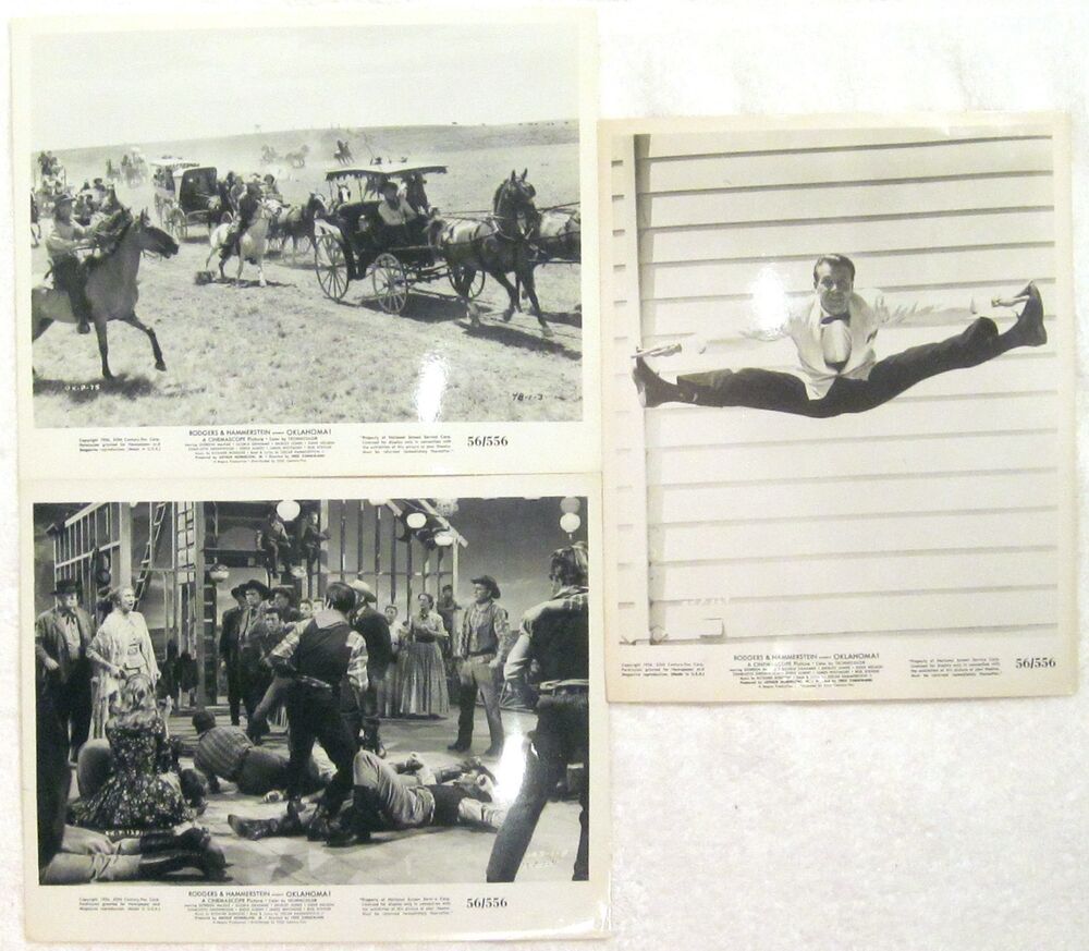 RODGERS & HAMMERSTEIN'S OKLAHOMA vintage 8x10 Photo Poster painting lot (3) ORIGINAL 1956 STILLS
