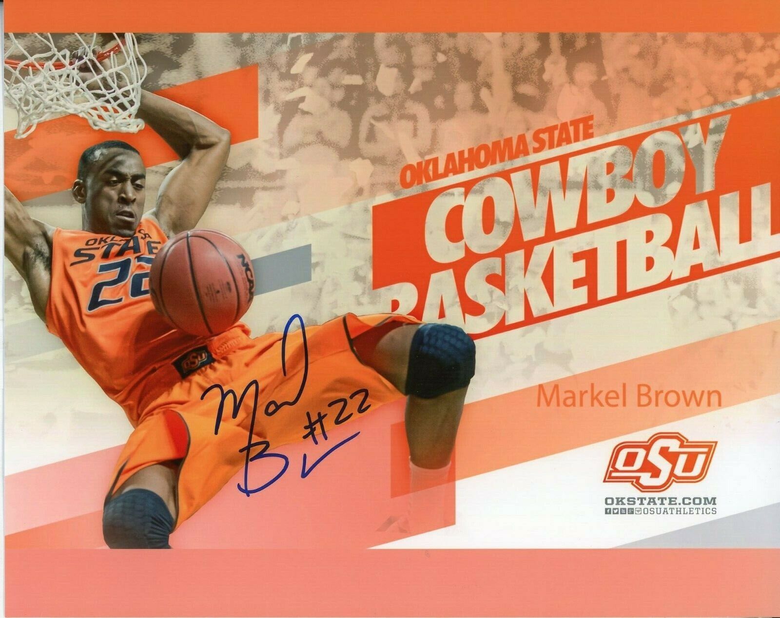 Markel Brown Autographed 8x10 Oklahoma State#S1362