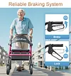soundfuse Rollator Walkers for Seniors with Seat, Foldable Lightweight Rolling Walker with 8" Big PU Wheels, Ergonomic Seat, Dual Height Adjustment