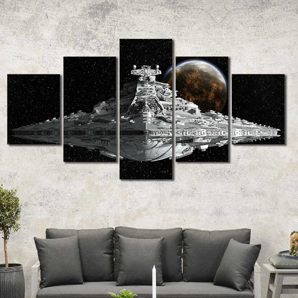 Capital Ship Imperial Star Destroyer Movie 5Pcs Wall Art Canvas Posters Painting for Living Room Bedroom Home Decor Pictures