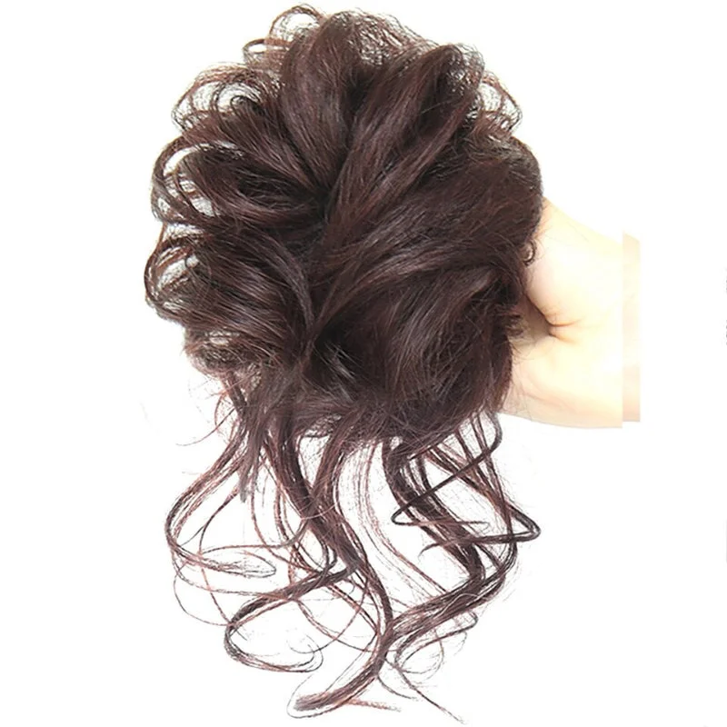 Messy Curly Hair-Bun Scrunchie Extensions