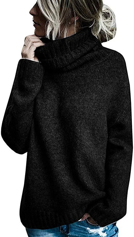 Uveng Fashion Turtleneck Long-sleeved Pullover Knitted Sweaters
