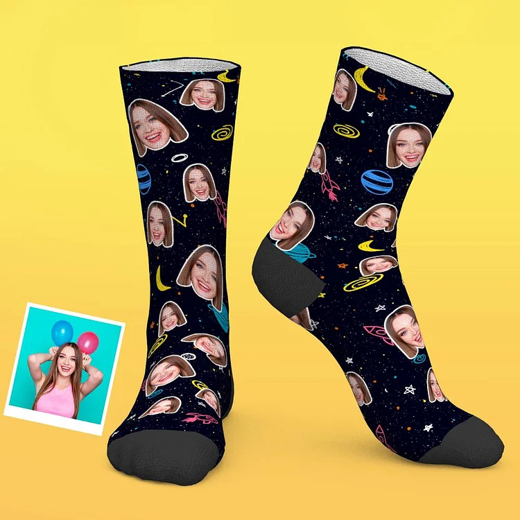 Custom Photo Socks Space Picture Socks Funny Gift