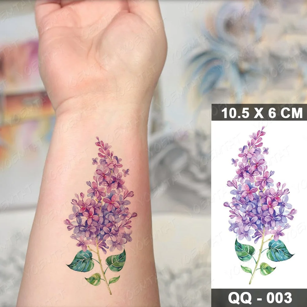Waterproof Temporary Tattoo Sticker Owl Pink Flowers Flash Tatoo Swallow Butterfly Bird Hand Wrist Fake Tatto For Body Art Women