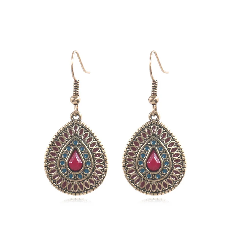 Women's Bohemian Exotic Water Drop Flower Earrings