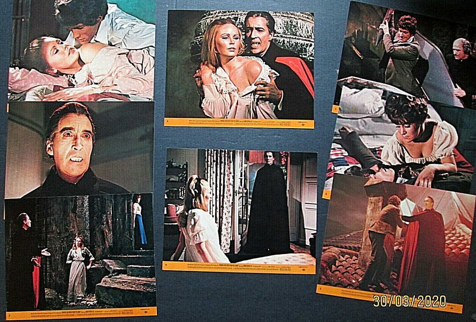 HAMMER FILMS:CHRISTOPER LEE (SCARS OF DRACULA) ORIG,1970 MOVIE Photo Poster painting SET