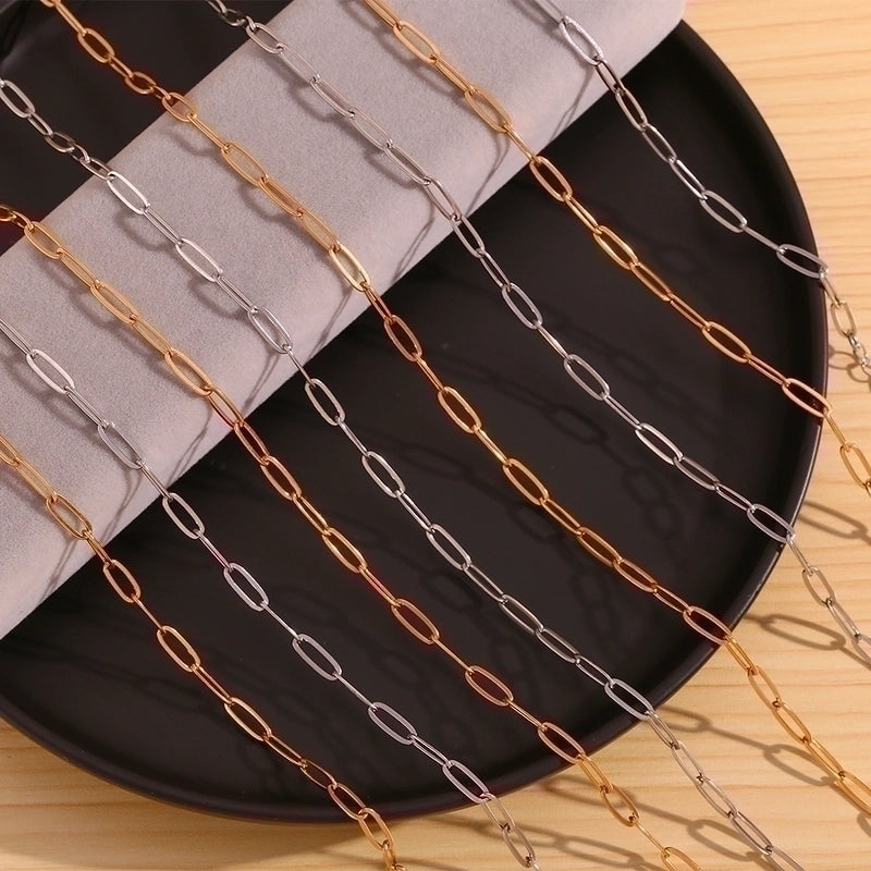 Basic Minimalist Classic Style Solid Color 304 Stainless Steel 18K Gold Plated Plating Necklace