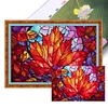 >SALE<Full Embroidery Cotton Thread 11CT Print Stain Glass Maple Cross Stitch 60x40cm
