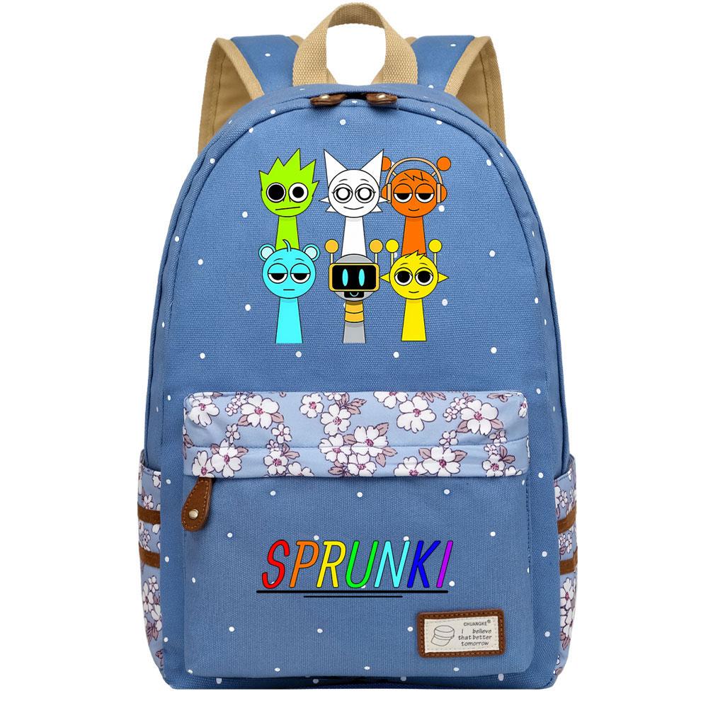 Mayoulove Sprunki Backpack Lightweight Design With Fun Patterns For School Outdoor Activities-Mayoulove