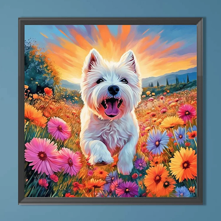  Noche Animal Dog Diamond Painting Kits,for Adults Family Fun  Interactive West Highland White Terrier Dog DIY 5D Full Diamond Embroidery  Art,for Home Decor Wall Decor Or Gift 8x12inch