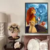Figure de dessin anim&eacute; Lion Full DIY 5D rond &agrave; points diamants peintures arts plastiques pour adultes d&eacute;coration murale maison en cristal diamant kits de peinture 15,74x21,65 pouces