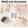 1Pcs Letter N DIY Pearl Art Keychain Ornaments Single-Sided Pendant