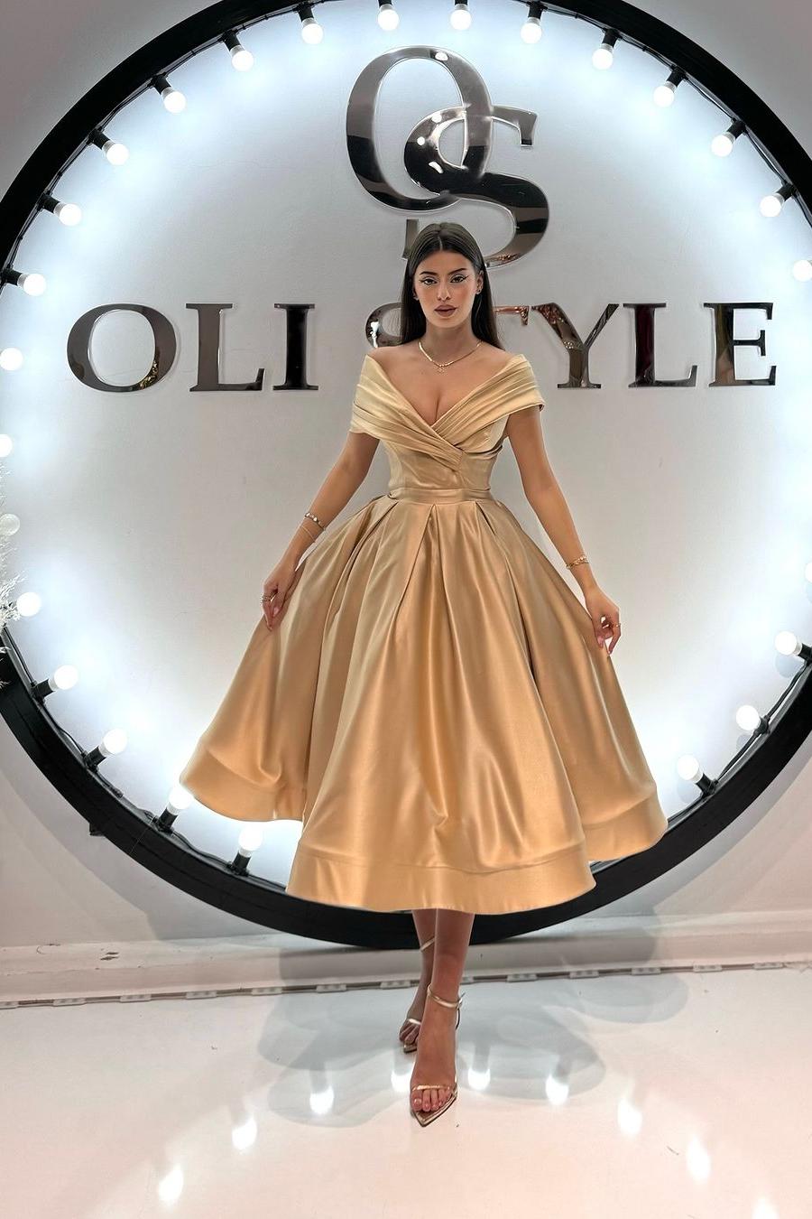 Ovlias Fabulous Off the Shoulder Sleeveless A Line Prom Dress XJ0309