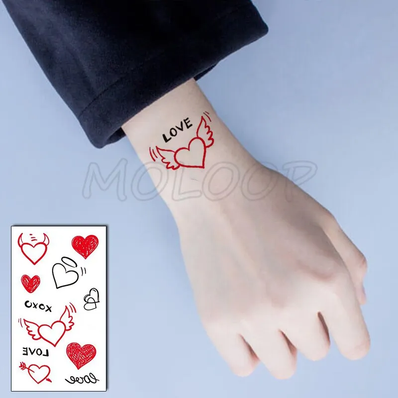 Waterproof Temporary Tattoo Stickers Playing Cards Peach Tattoo Small Size Tatto Flash Tatoo Fake Tattoos for Man Girl Women