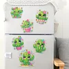 (US Local)6Pcs Acrylic Cactus DIY Diamond Painting Fridge Stickers Craft Kit