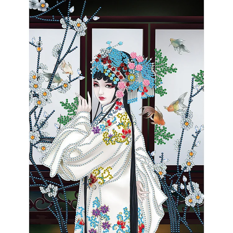 Partial Drills Special-shaped Drill Diamond Painting - Chinese Style Beauty - 30*40cm