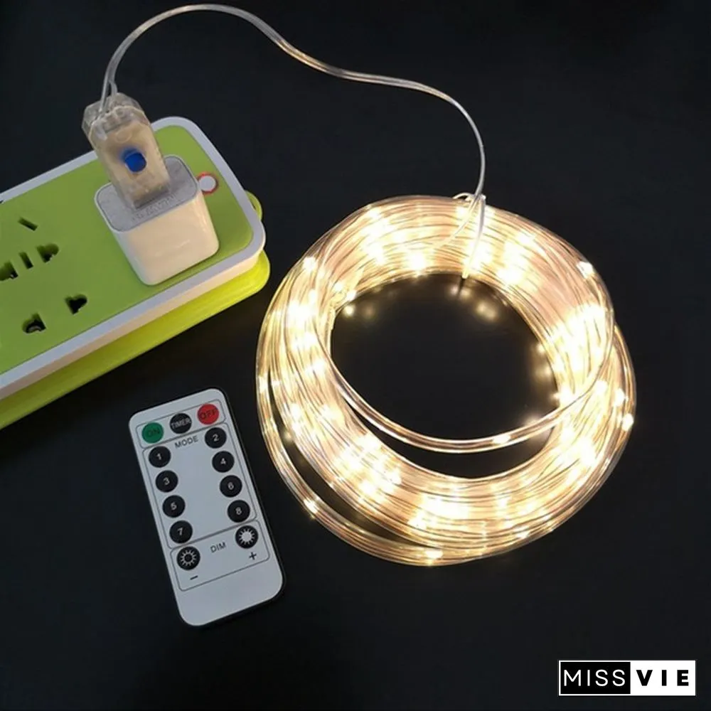 100LED Rope Lights Outdoor, Multi Colored Indoor String Lights with Remote, 8 Modes, Waterproof, 33ft 100LED 50LED USB Powered Fairy Lights for Bedroom, Garden, Patio, Kids Room, Deck, Christmas Decoration
