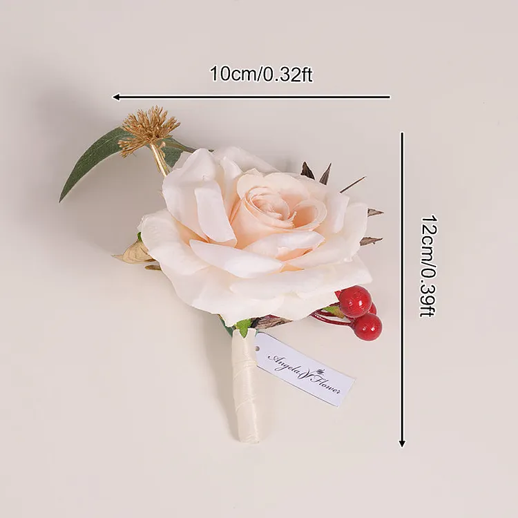 Angela Flower Autumn Color Series Corsage Flower Bridal And Groom Wedding Party Event Supplies A863612