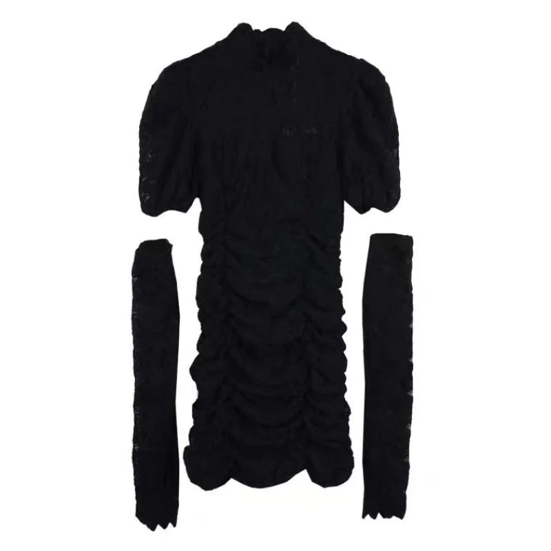 Aiertu  Spring Lace Design Elegant Y2k Mini Dress Woman Party Sexy Bodycon Dress Casual Puffer Sleeve One Piece Dress Korea Fashion Aiertu
