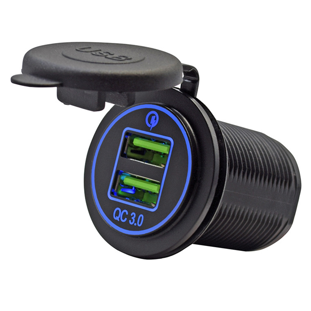 

Car Motorcycle Dual QC3.0 USB Charger Boat RV Power Plug Outlet Adapter, 501 Original
