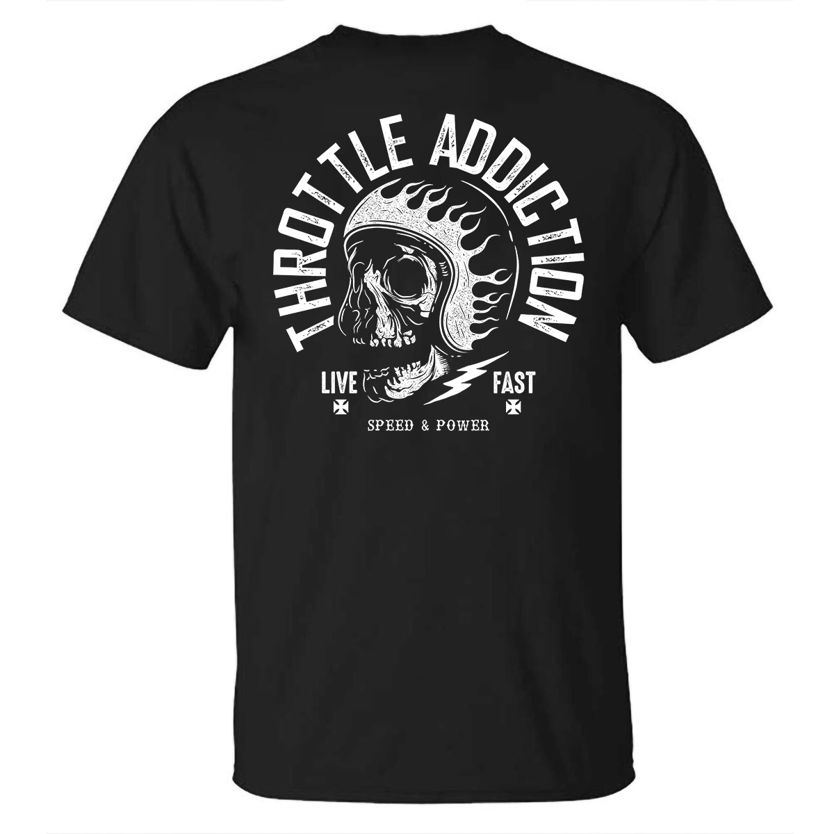 Livereid Throttle Addiction Skull Printed T-shirt - Livereid