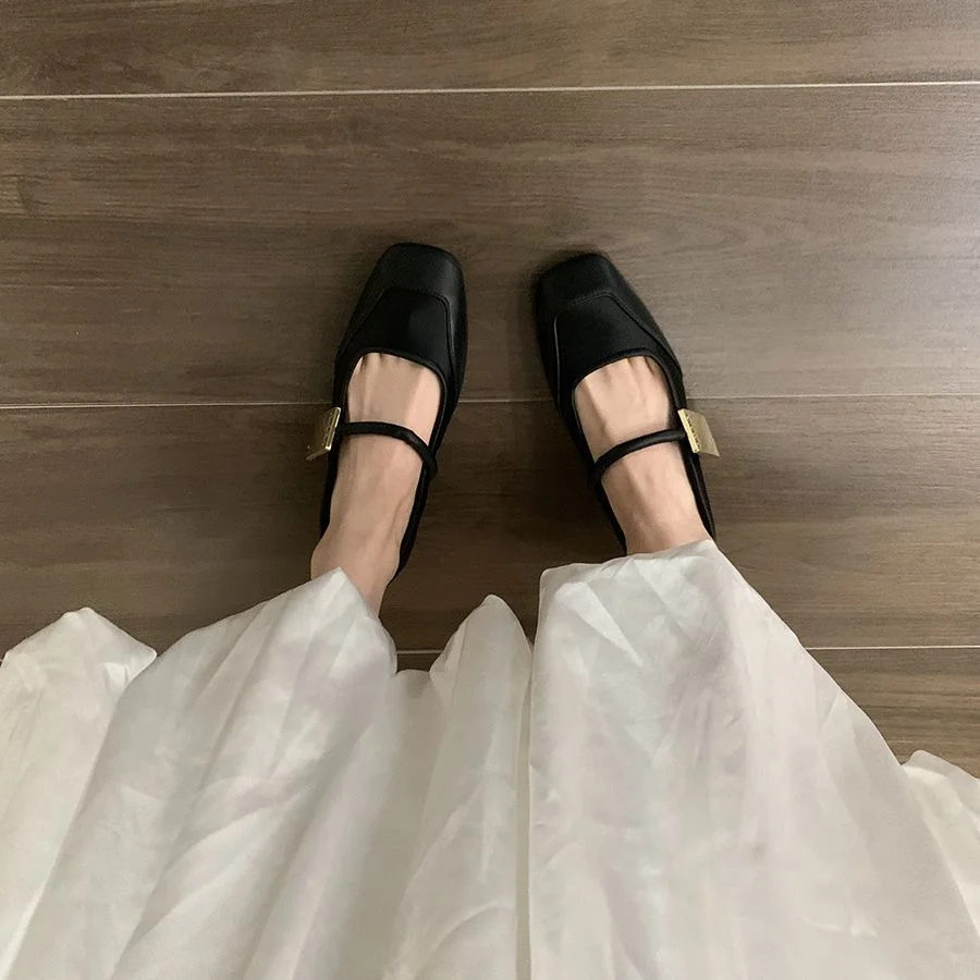 Nigikala Nigikala Temperament Square Head Mary Jane Single Shoes Women's Shoes 2023 New Summer Retro With Skirt Pink Spring And Autumn Evening Shoes