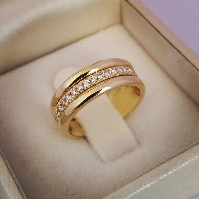 Micro Paved Rhinestone Promise Rings