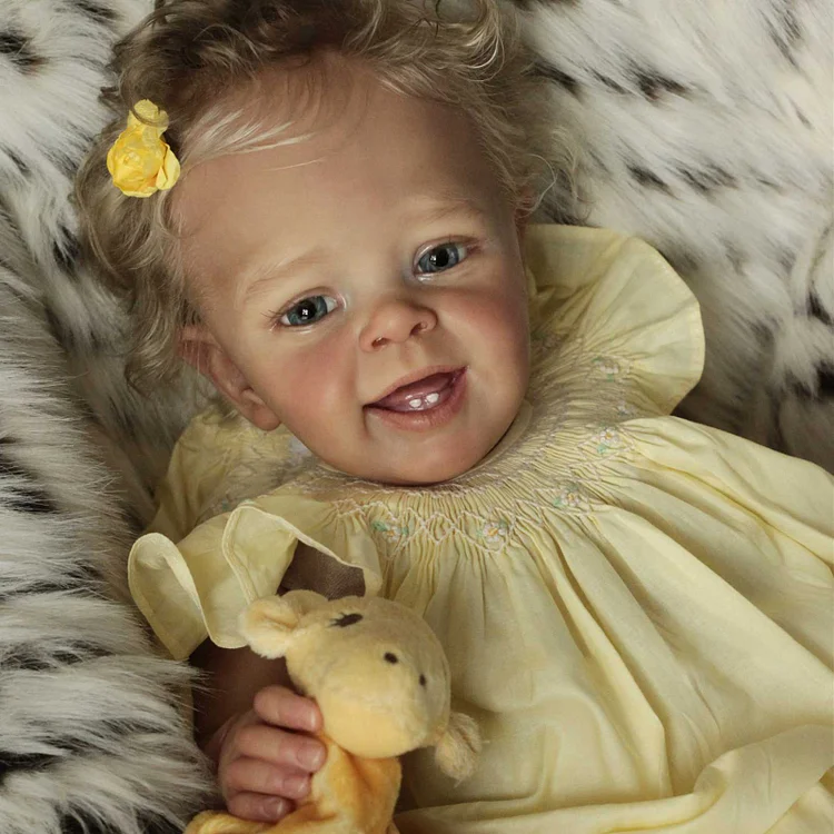 Eyes Blinking BABY!-20" Look Real Innocent and Cute Silicone Reborn Girl Calara Doll with Blue Eyes and Blonde Hair Rebornartdoll® RSAW-Rebornartdoll®