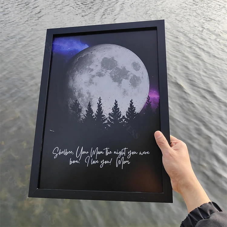Custom Real Moon Print With Galaxy 