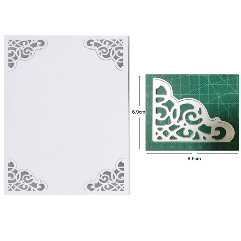 Craft Dies Metal Cutting Dies Cut Die Lace Corner Border Frame Decoration Scrapbook Dies Knife Mould Blade Punch Stencils Dies
