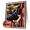Flagge zum Unabhängigkeitstag - runder Bohrer Diamantmalerei - 30*40cm