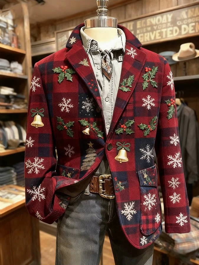 Men's Christmas Printed Casual Jacket 
