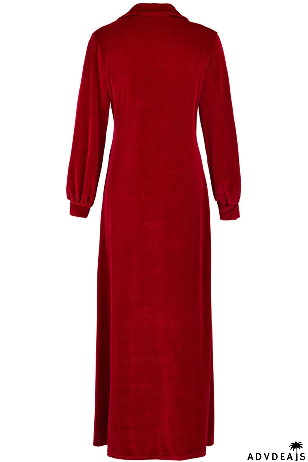 Red Casual Solid Peter Pan Collar Long Sleeve Two Pieces