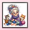 Sewing Old Lady-11CT Stamped Cross Stitch 40*40cm/15.75*15.75in tapestrymarket