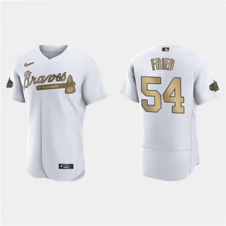 Men's Atlanta Braves #54 Max Fried 2022 All-Star White Flex Base Stitched Baseball Jersey