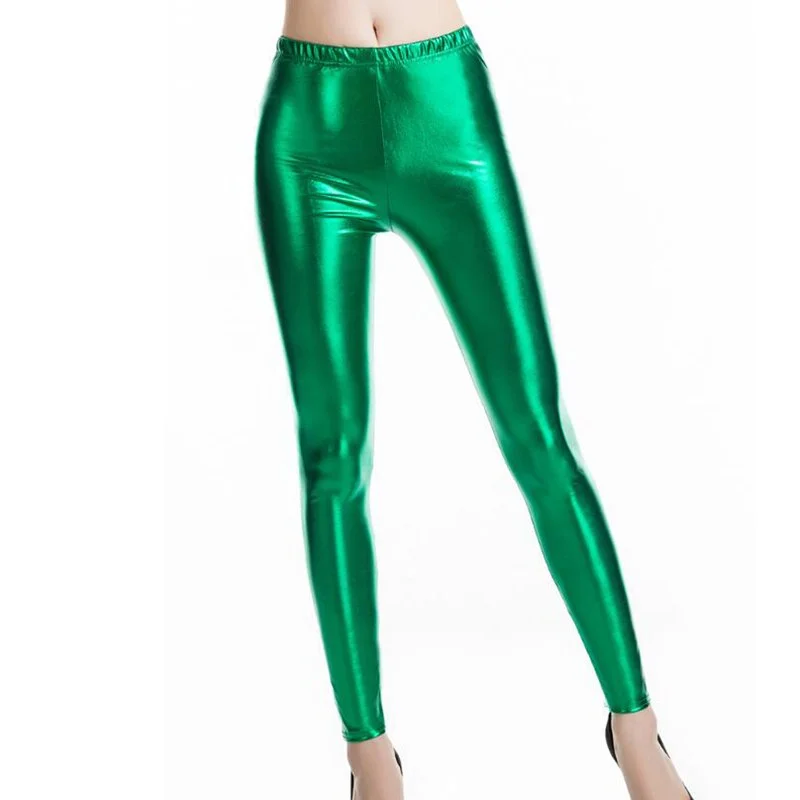 Bright Sexy Leggings  Shining Pants Leggins Women Stretch Dance Slim Polyester Club Trousers