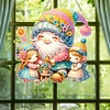 DIY Mothers Day Flower Gnome Diamond Painting Single-sided Hanging Pendant