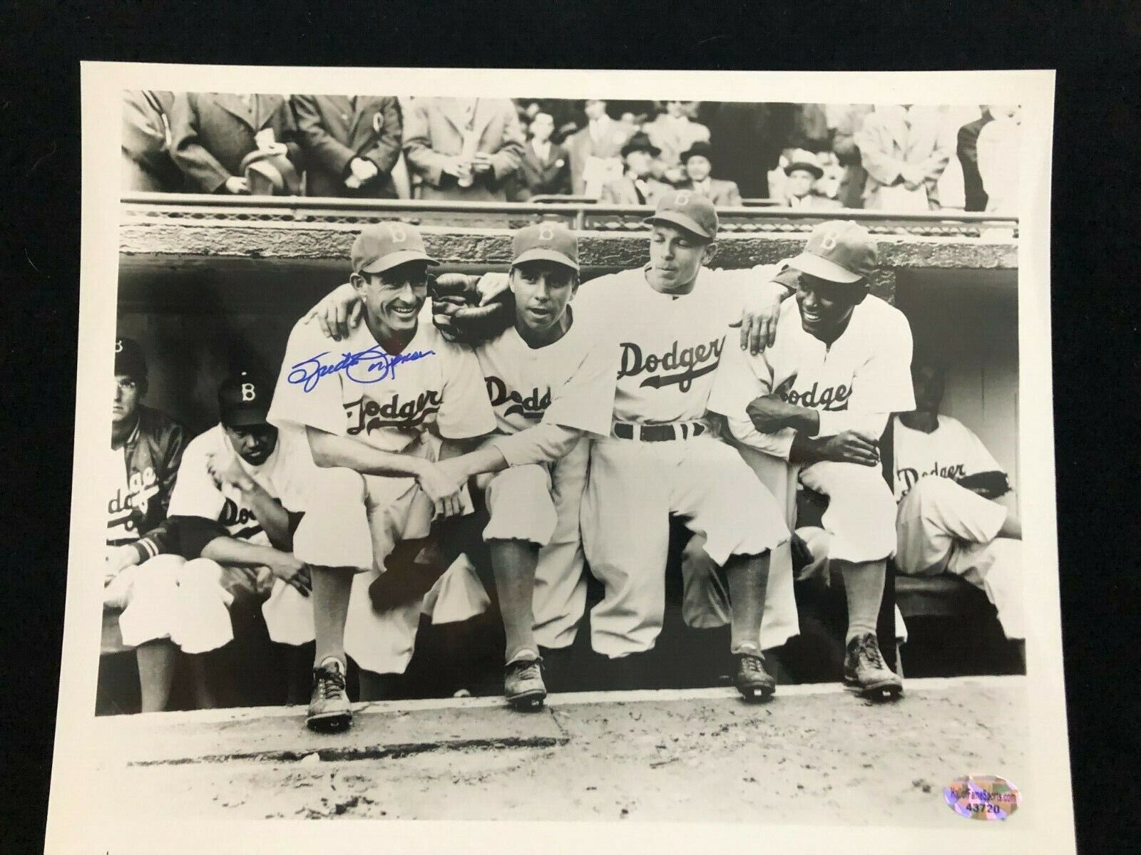 Spider Jorgensen Signed Autographed Photo Poster painting COA - Brooklyn Dodgers - Jack Robinson