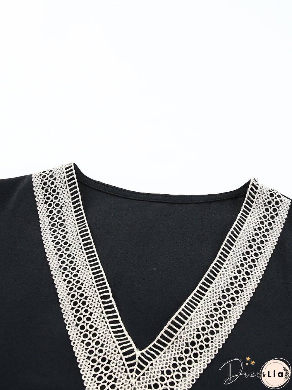 Office-Appropriate Lace Trim Blouse